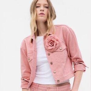 NWT size small. LoveShackFancy × Gap collab pink denim jacket